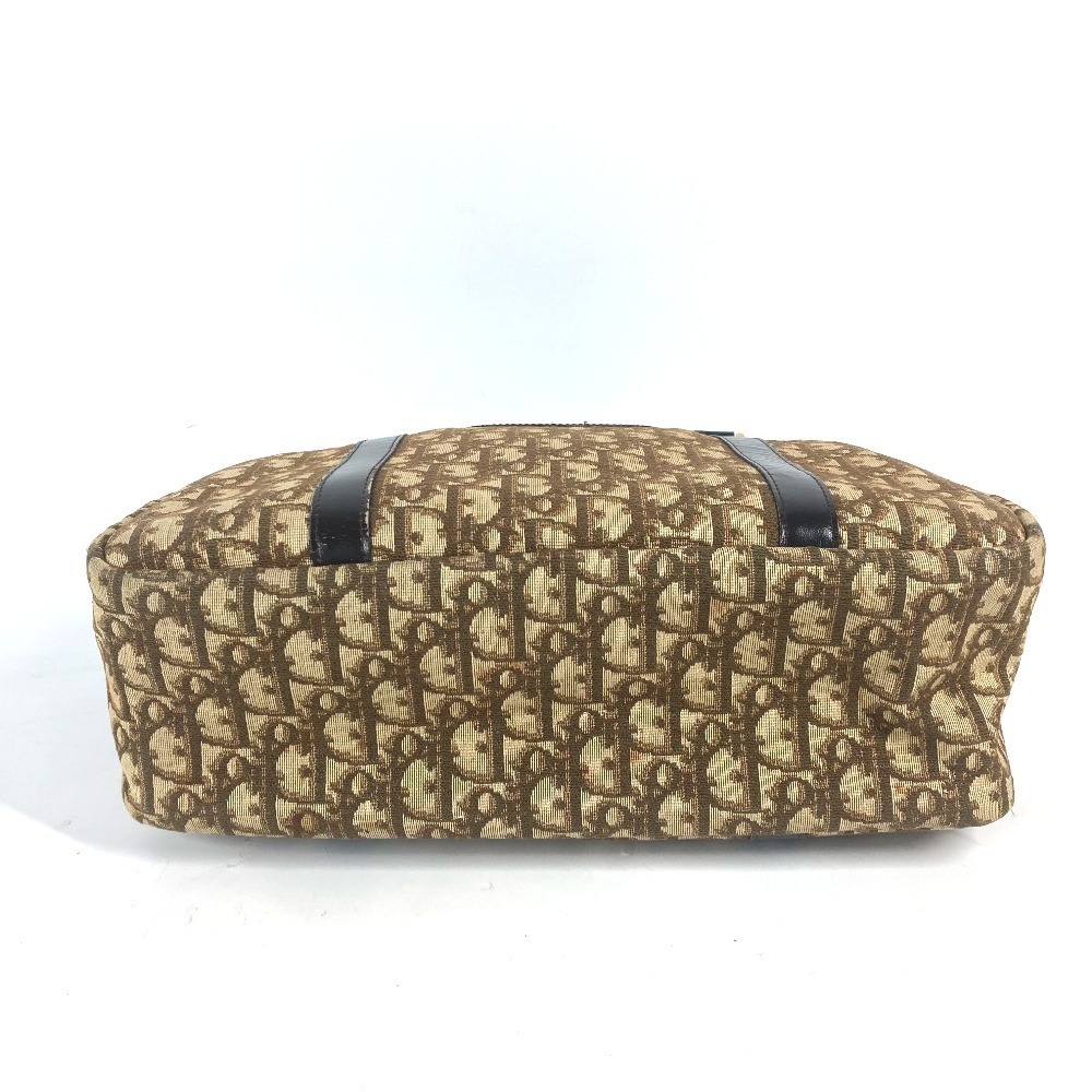 Dior Logo Trotter Boston Bag Beige Tan Leather Canvas - Picture 4 of 9